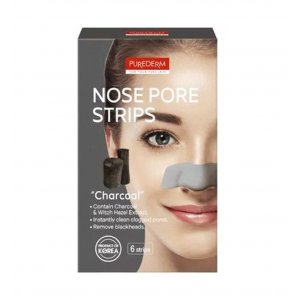 PUREDERM NOSE PORE STRIPS WITH CHARCOAL 6 STRIPS